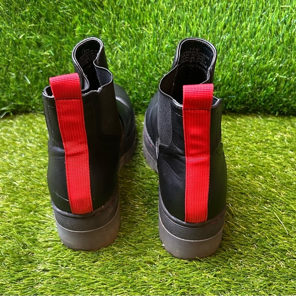 MIA Black and Red Chelsea Boots with Chunky Sole - Picture 4 of 6